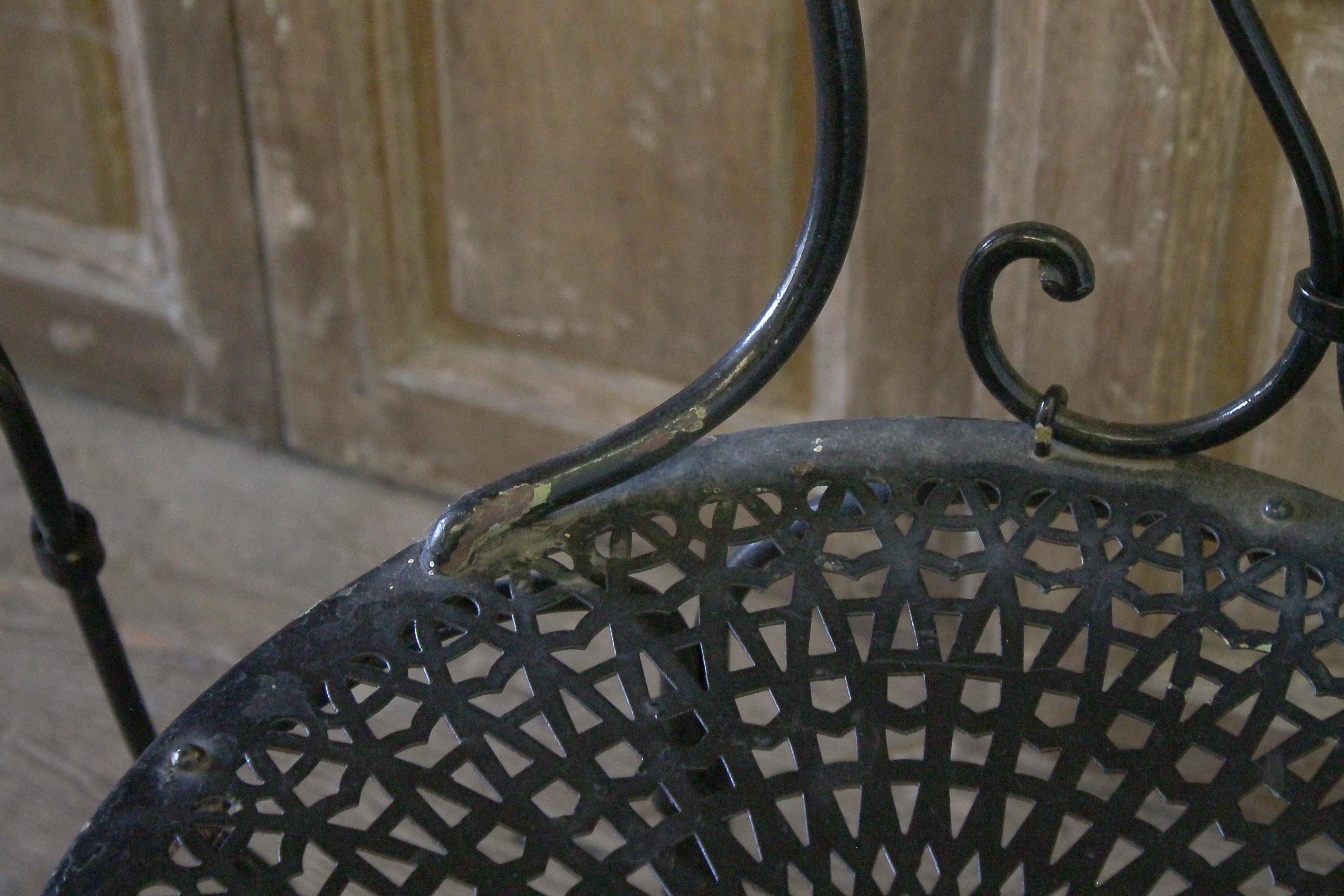 Set of 4 Outdoor Black Antique European Iron Bistro Chairs 2