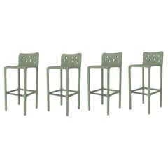 Set of 4 Outdoor Green Sculpted Contemporary Chairs by Faina