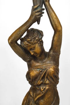 Set of 4 Outdoor Iron Female Figure Statuary