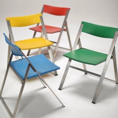 Ensemble de 4 chaises pliantes P08 de Justus Kolberg pour Tecno, Italie