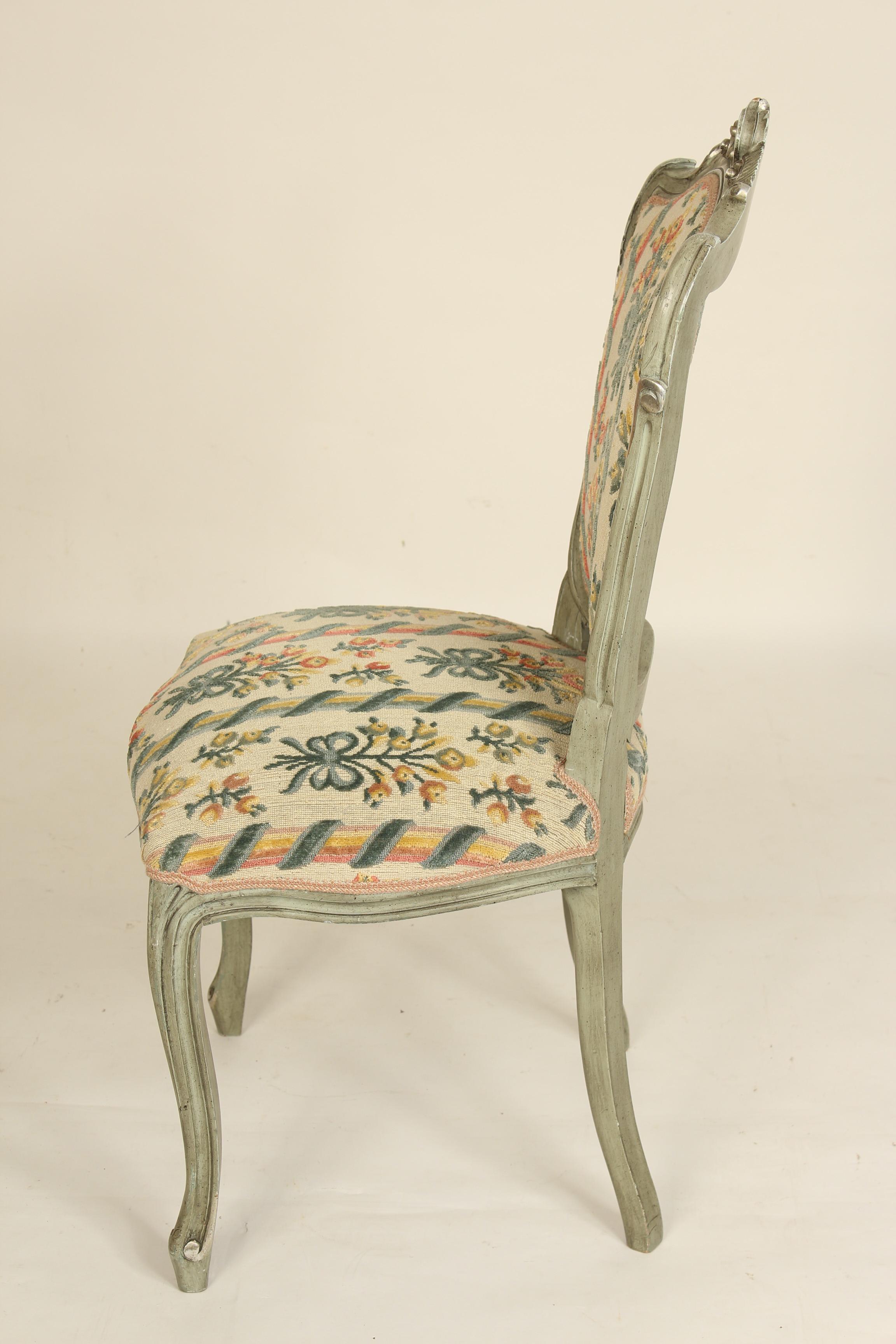 20th Century Set of 4 Painted Louis XV Style Side Chairs