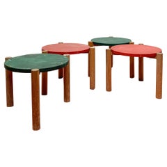 Set of 4 Painted Low Side Tables/Stools - British (Bristol), c1960s