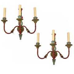 Set di 4 lampade in Wood dipinte. Venduto al paio
