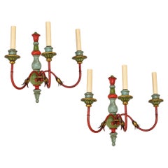 Set di 4 lampade in Wood dipinte. Venduto al paio