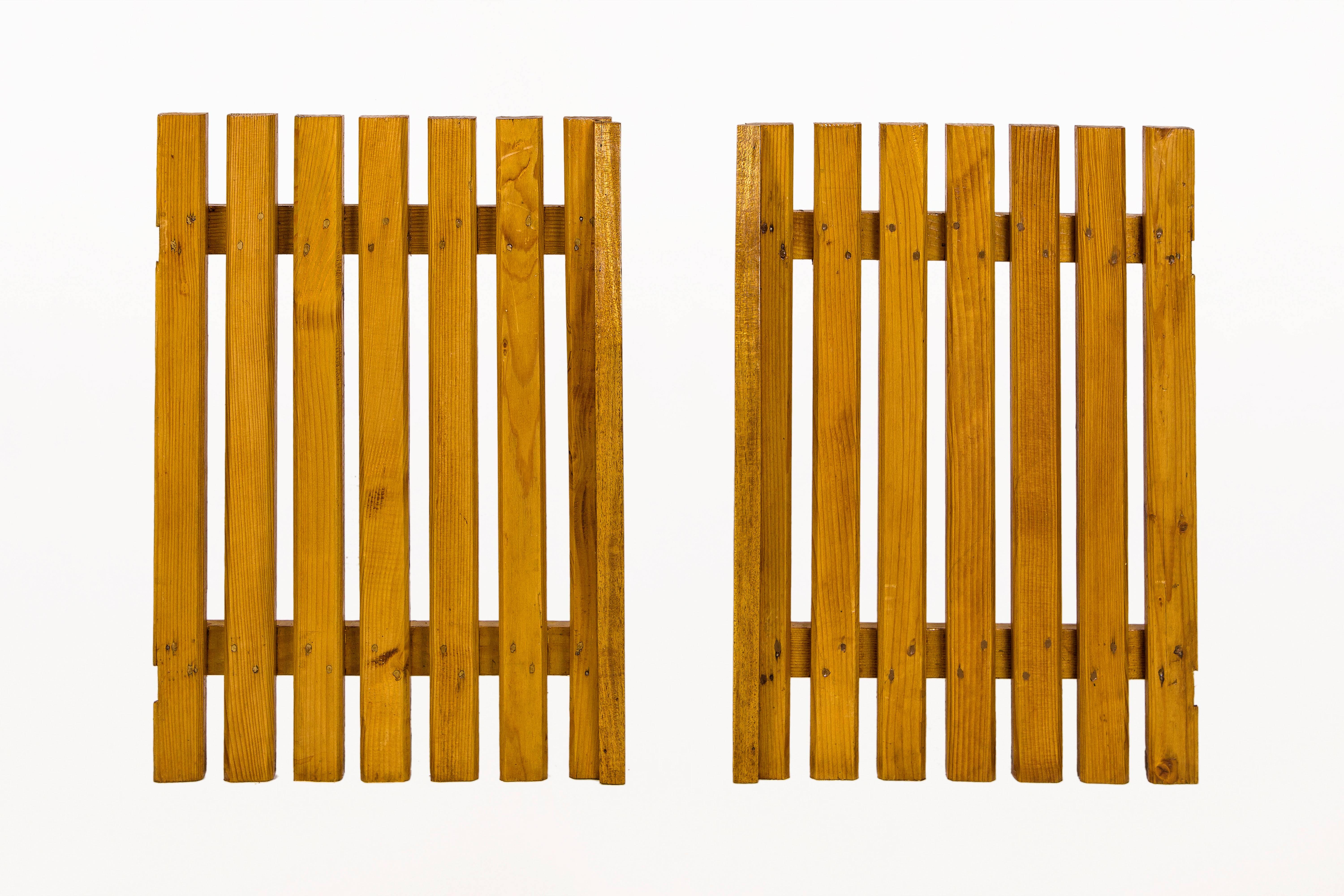 Set of four pairs of Charlotte Perriand small slat doors
Hisotry: Le Courboulay Building, Le Mans, France
Provenance: Gallery Clément Cidivino
circa 1950, France
Very good vintage condition.