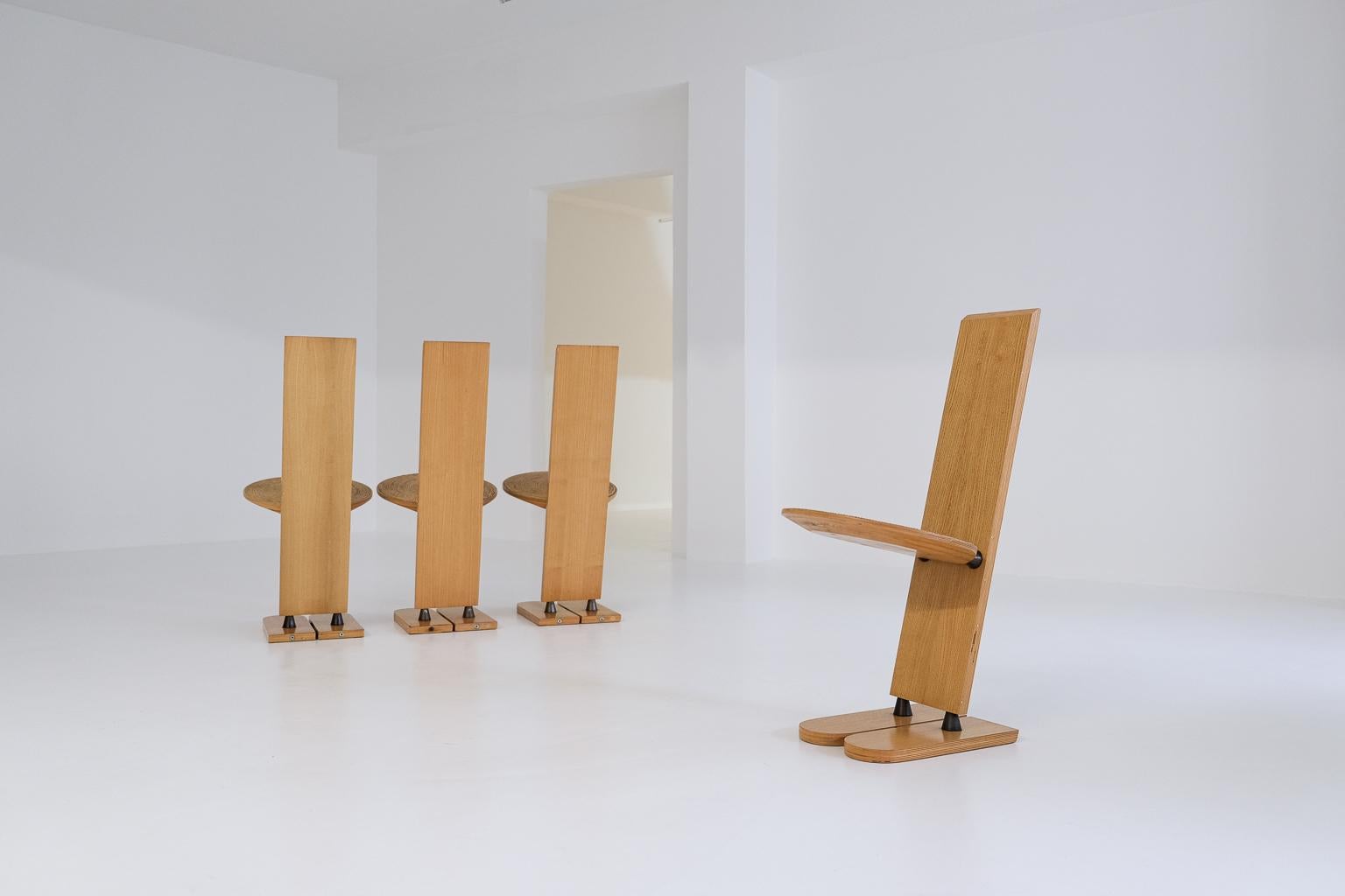 Italian Set of 4 Pala Dining Chairs by Gigi Sabadin for Emme, Italy, 1973 For Sale