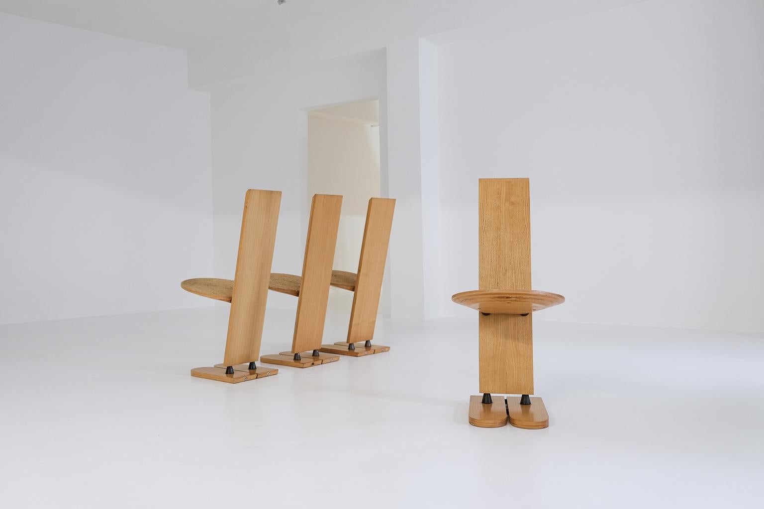 Set of 4 Pala Dining Chairs by Gigi Sabadin for Emme, Italy, 1973 In Good Condition For Sale In Frankfurt am Main, DE
