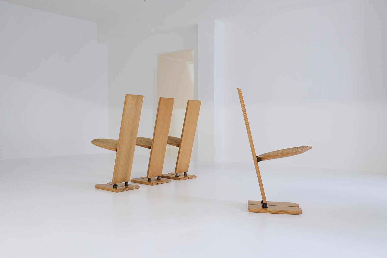 Metal Set of 4 Pala Dining Chairs by Gigi Sabadin for Emme, Italy, 1973 For Sale
