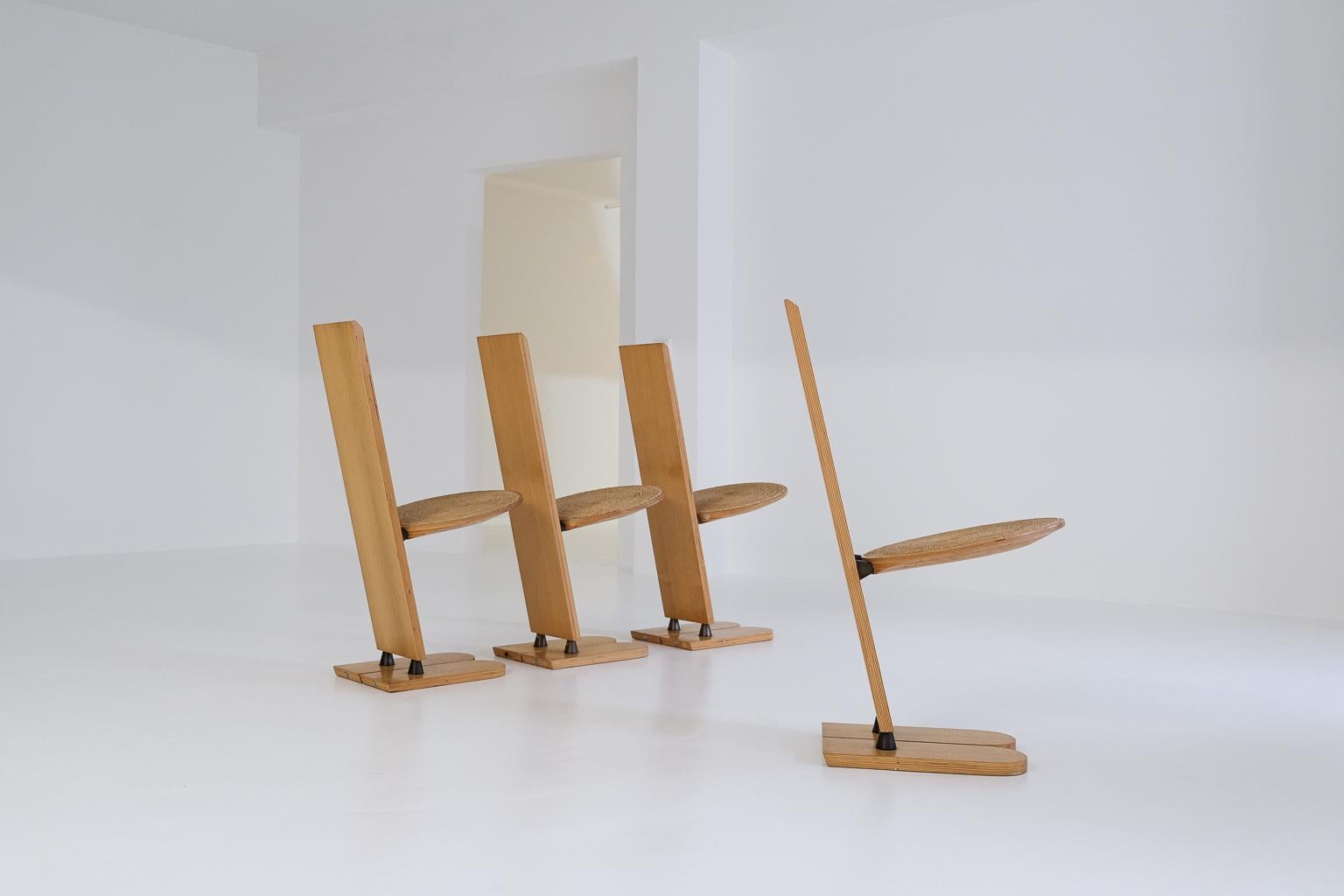 Set of 4 Pala Dining Chairs by Gigi Sabadin for Emme, Italy, 1973 For Sale 1