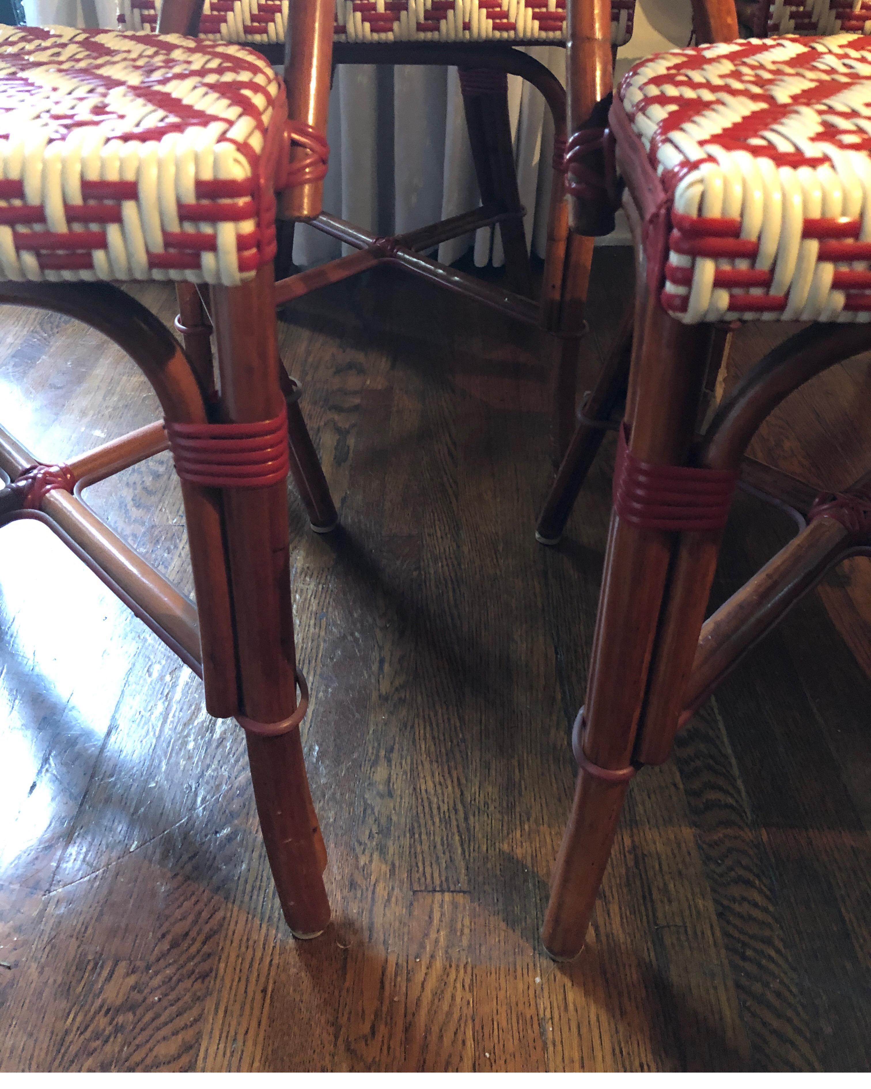 red french bistro chairs