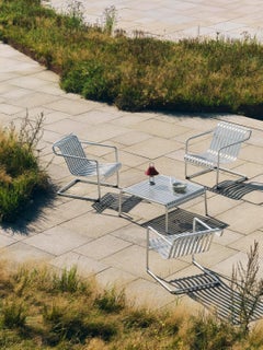 Set of 4 Palissade Cantilever Lounge Chairs Low-Hot galvanized Steel, for HAY