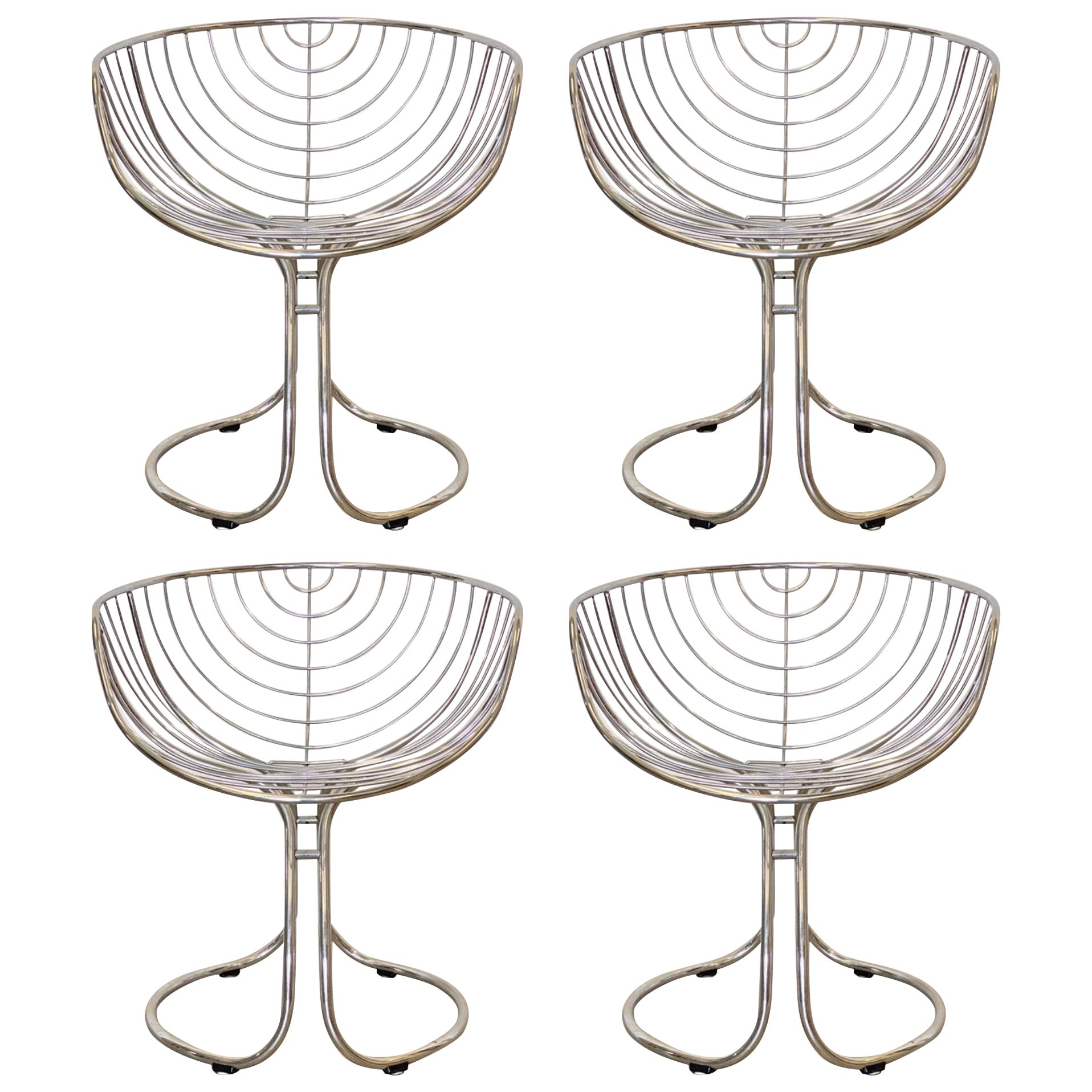 Set of 4 "Pan Am" Armchairs by Gastone Rinaldi for Rima