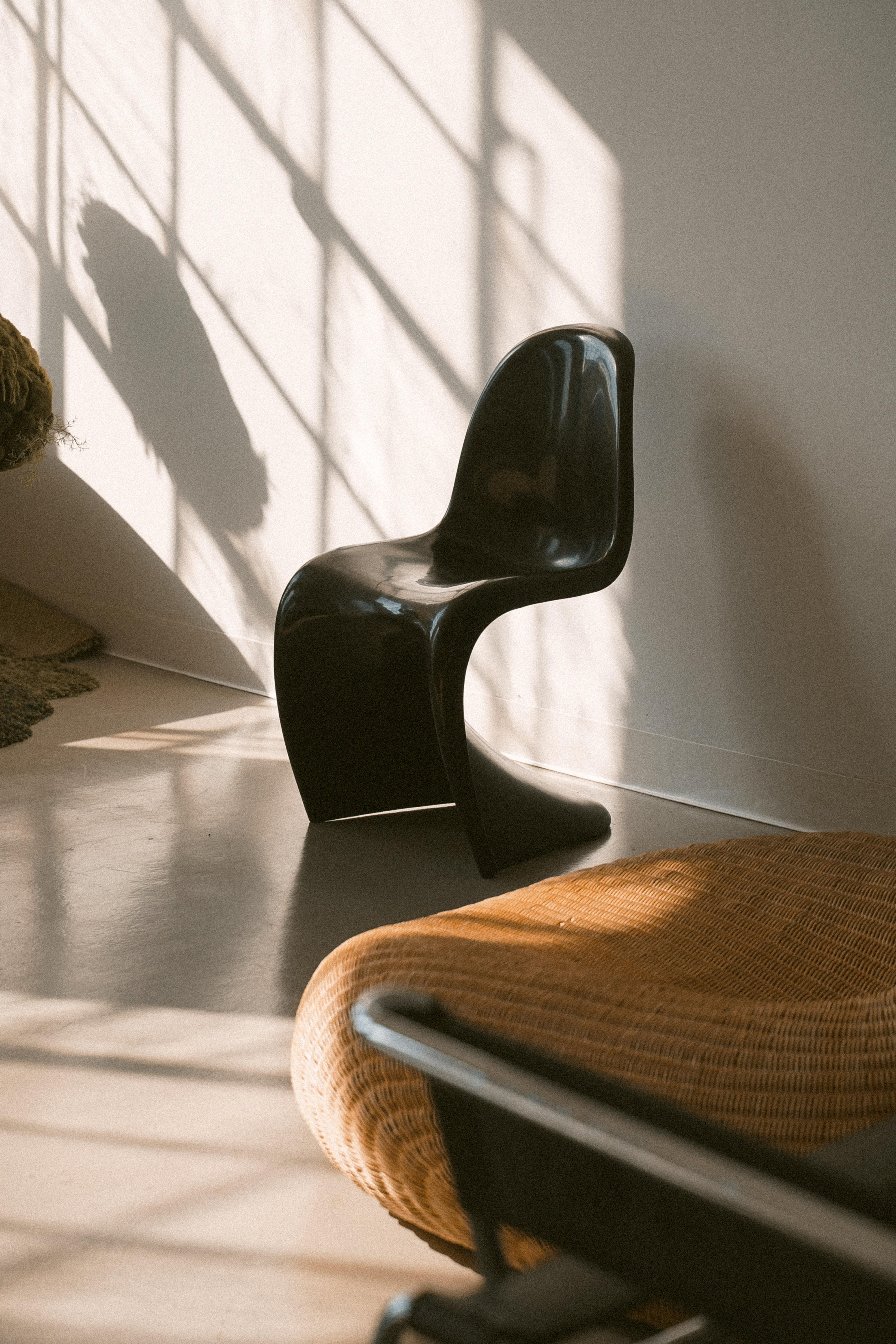 Américain Ensemble de 4 chaises Panton noires de Verner Panton pour Herman Miller en vente