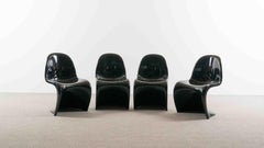 Set of 4 Panton Chairs in black Verner Panton for Herman Miller 1971