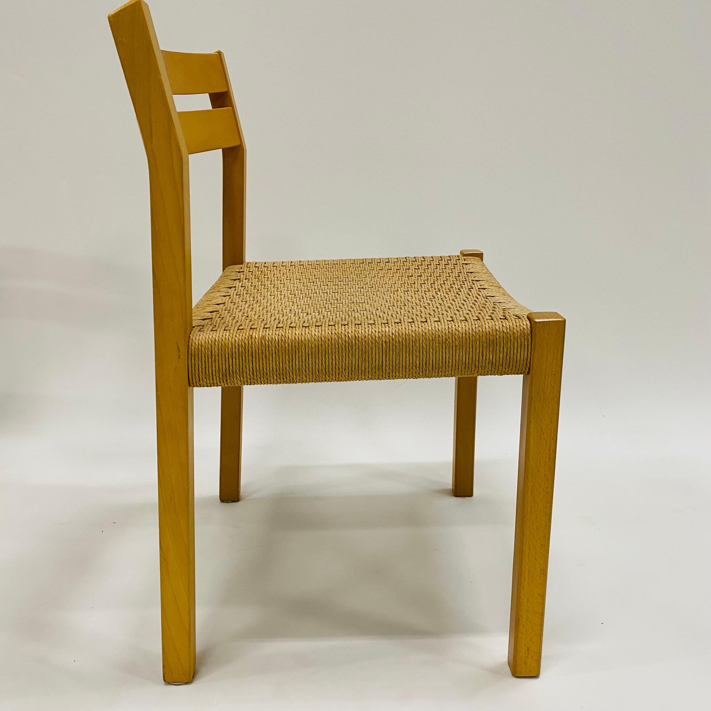 4 x J.L. Möller Papercord Dining Chairs by Niels O. Möller Denmark 1970 In Good Condition For Sale In DE MEERN, NL