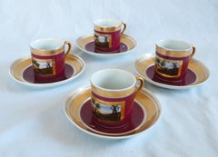 Set of 4 Paris porcelain coffee cups. 19th century