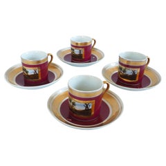 Set of 4 Paris porcelain coffee cups. 19th century