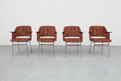 4er-Set Pastoe FM33 Stühle aus gestreiftem Mini-Samt