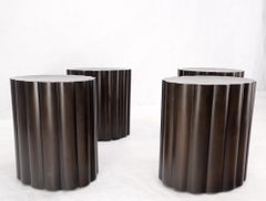 Set of 4 Patinated Forged Brass Garden Outdoor Benches Stools Seats Chairs