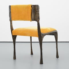 Ensemble de 4 chaises d'appoint Paul Evans en bronze sculpté