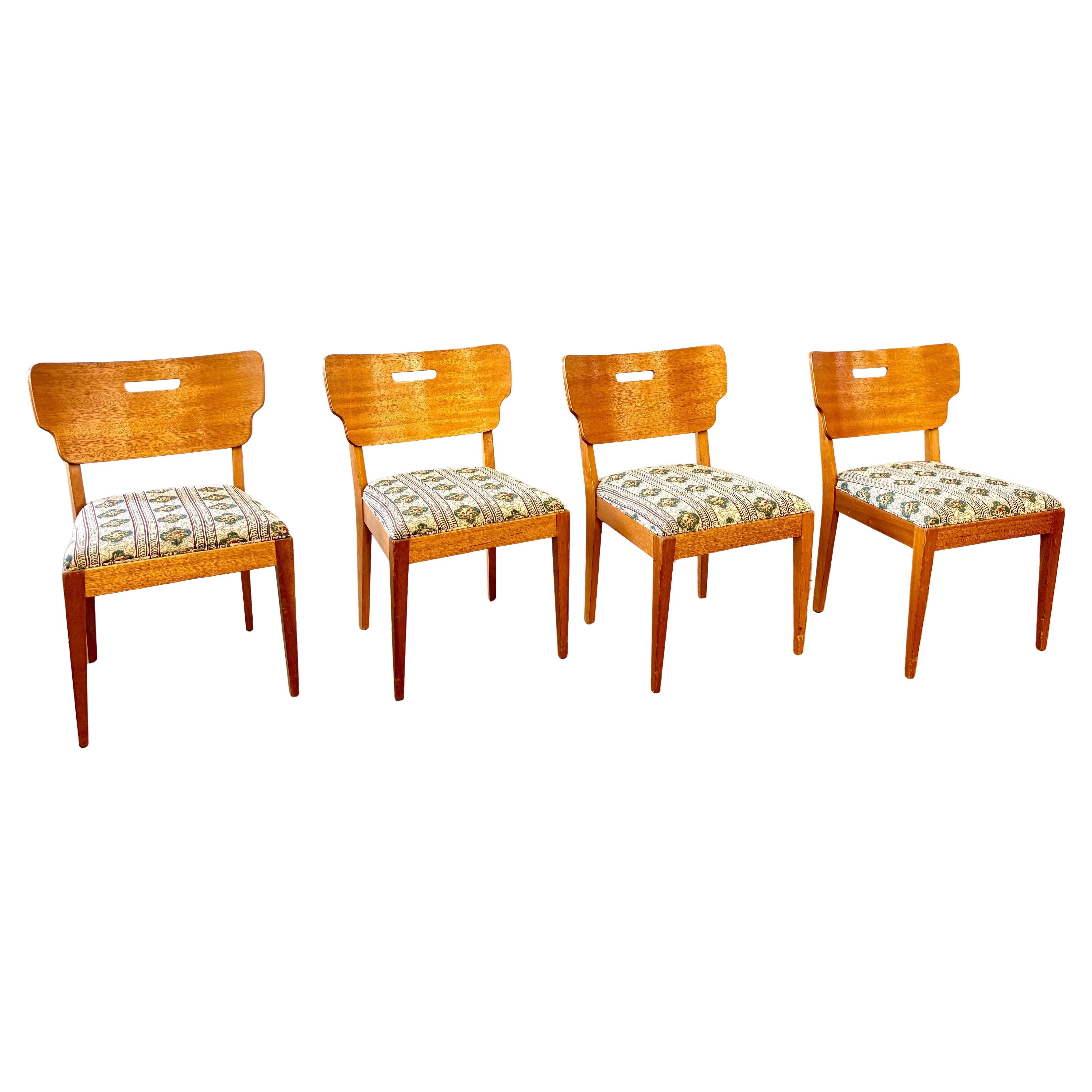 Set of 4 Paul Laszlo For Brown Saltman Dining Chairs