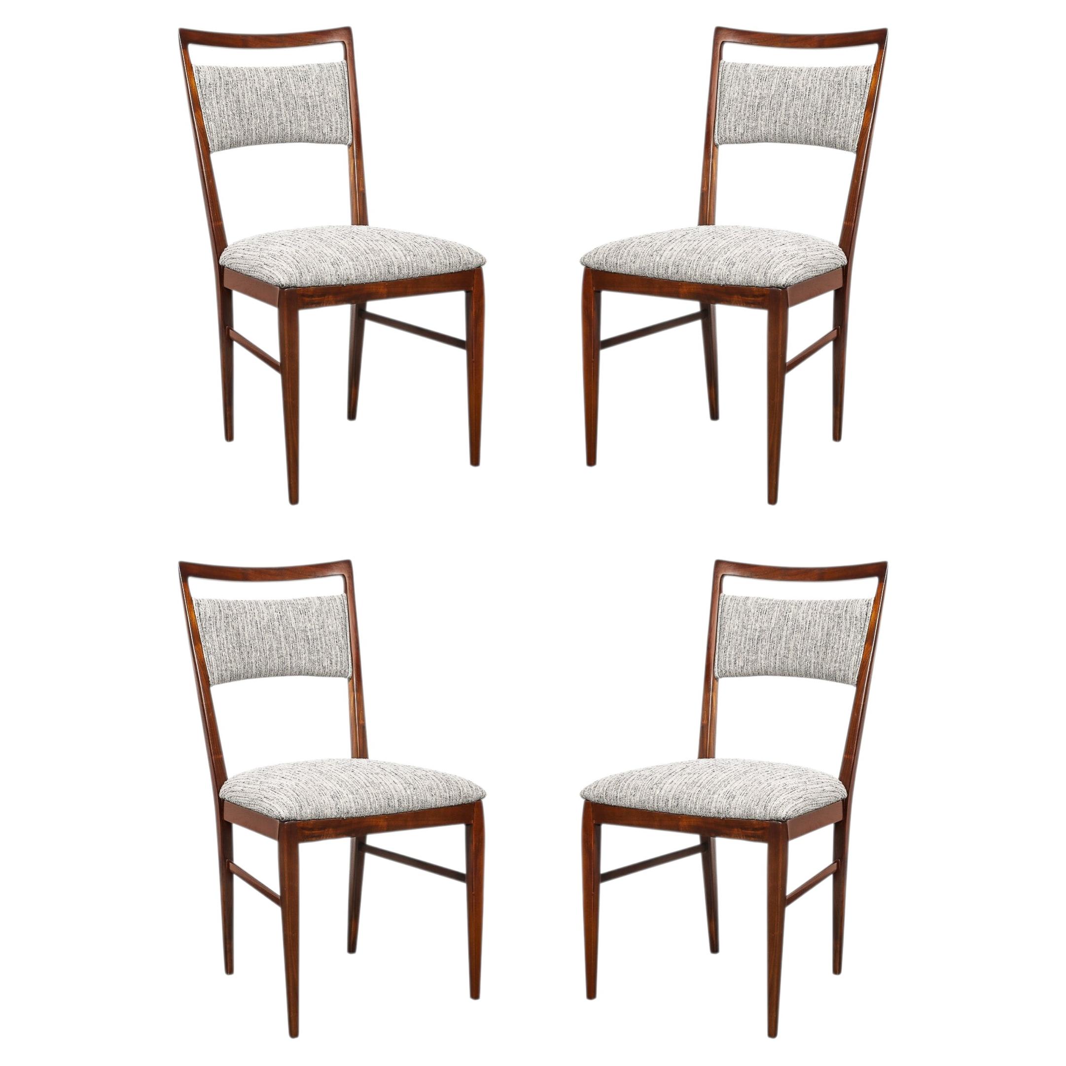 Set of 4 Paul McCobb Mid-Century Sculptural Walnut Dining Chairs by Directional
