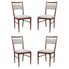 Juego de 4 sillas de comedor Paul McCobb de mediados de siglo en nogal escultórico by Directional