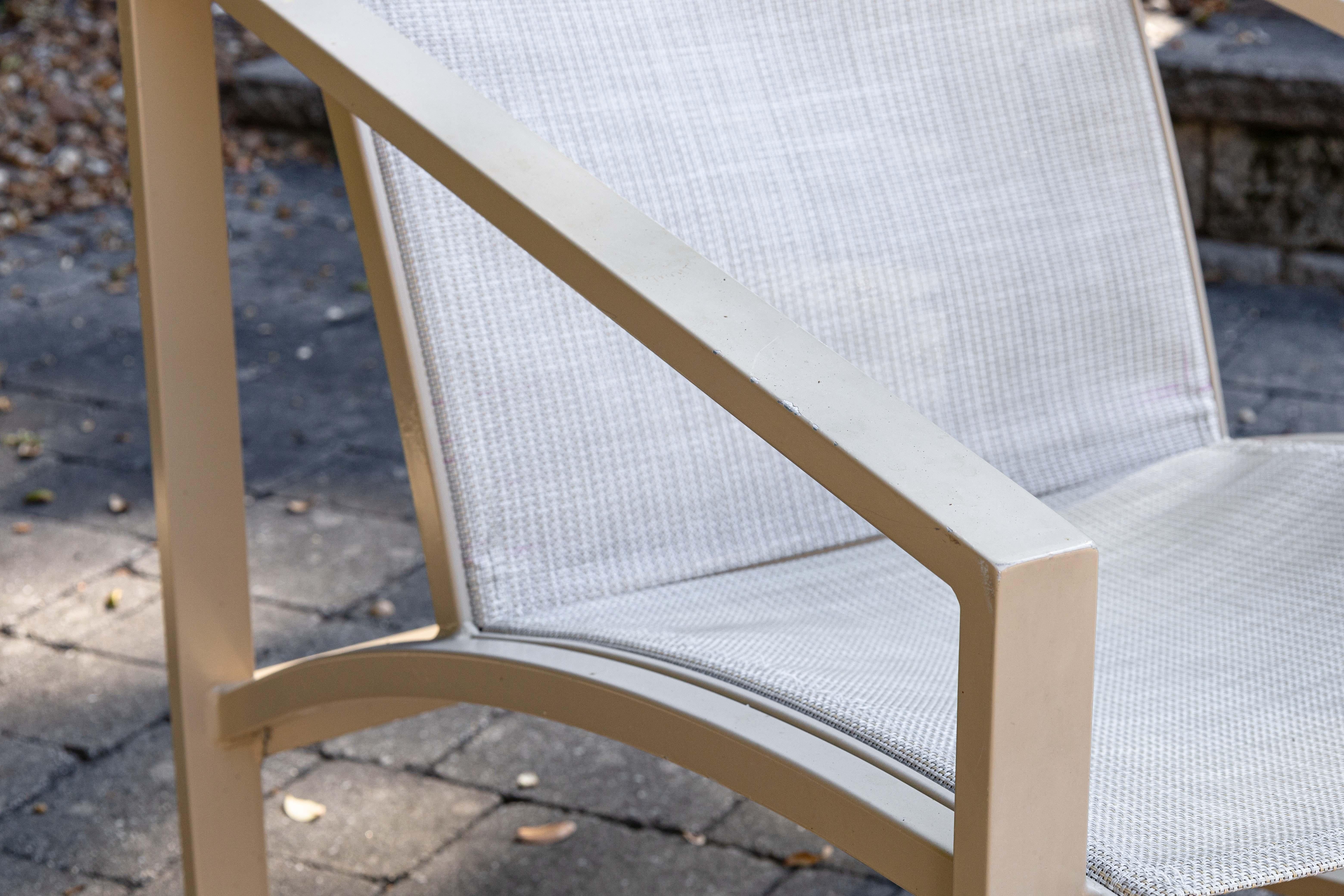 Set of 4 Pavilion Aventura Patio Armchairs with Pair of Ottomans and Side Tables For Sale 5