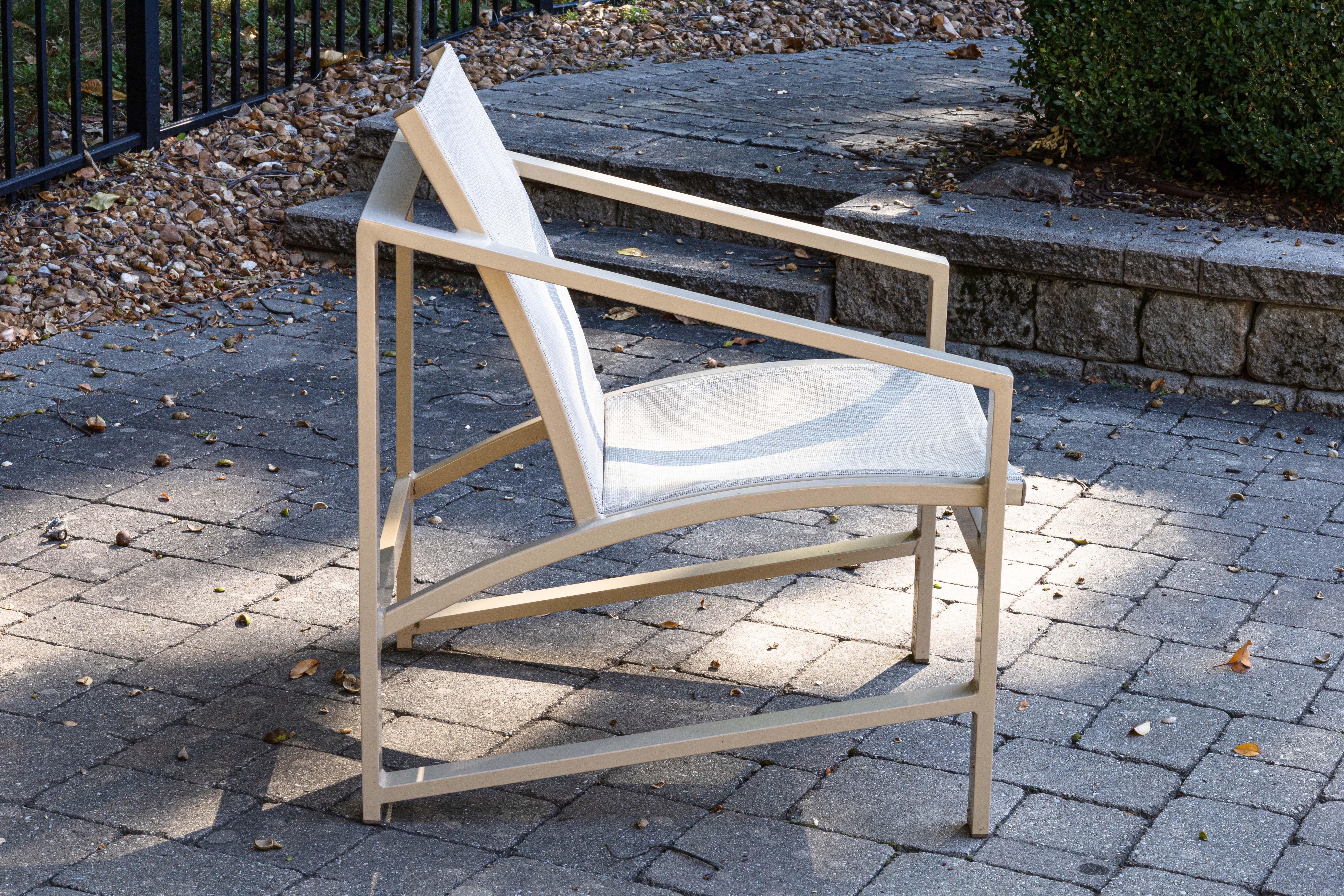Set of 4 Pavilion Aventura Patio Armchairs with Pair of Ottomans and Side Tables For Sale 1