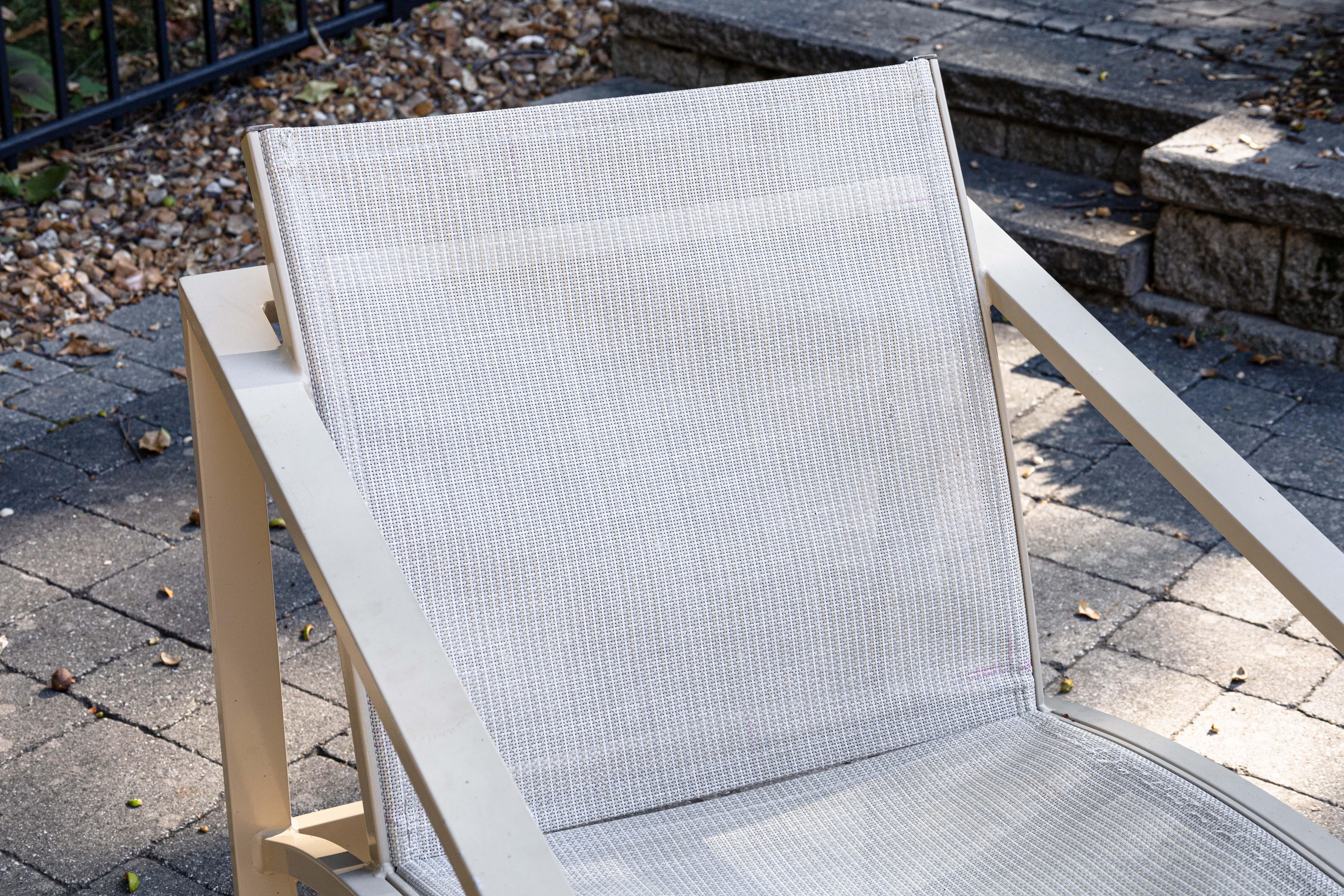 Set of 4 Pavilion Aventura Patio Armchairs with Pair of Ottomans and Side Tables For Sale 3