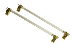 Set of 4 pcs. Art Deco Murano Glass and Brass Door Handles