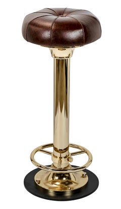 Satz mit 4 Stück. Italienische Messing-Barhocker/-Stühle aus der Jahrhundertmitte