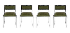 Set of 4 pcs. Mid-Century Italian Chrome Chairs by Willy Rizzo