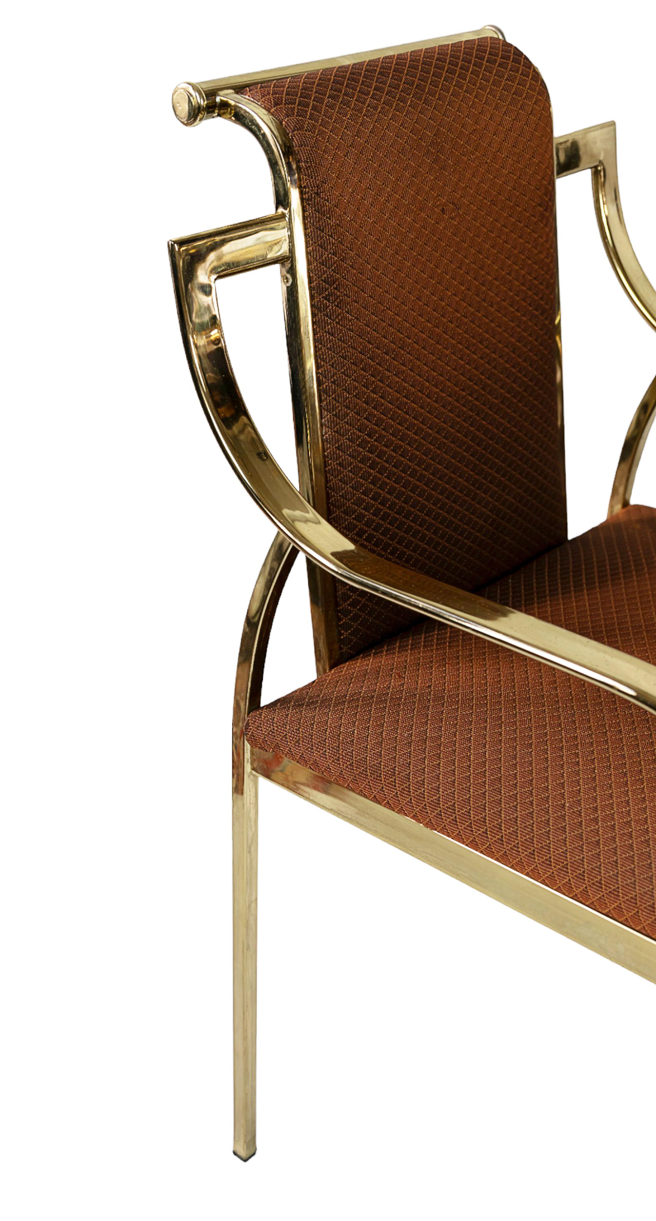 Ottone Set di 4 pezzi. Sedie da pranzo in stile Romeo Rega/Maison Jansen della metà del secolo scorso in vendita