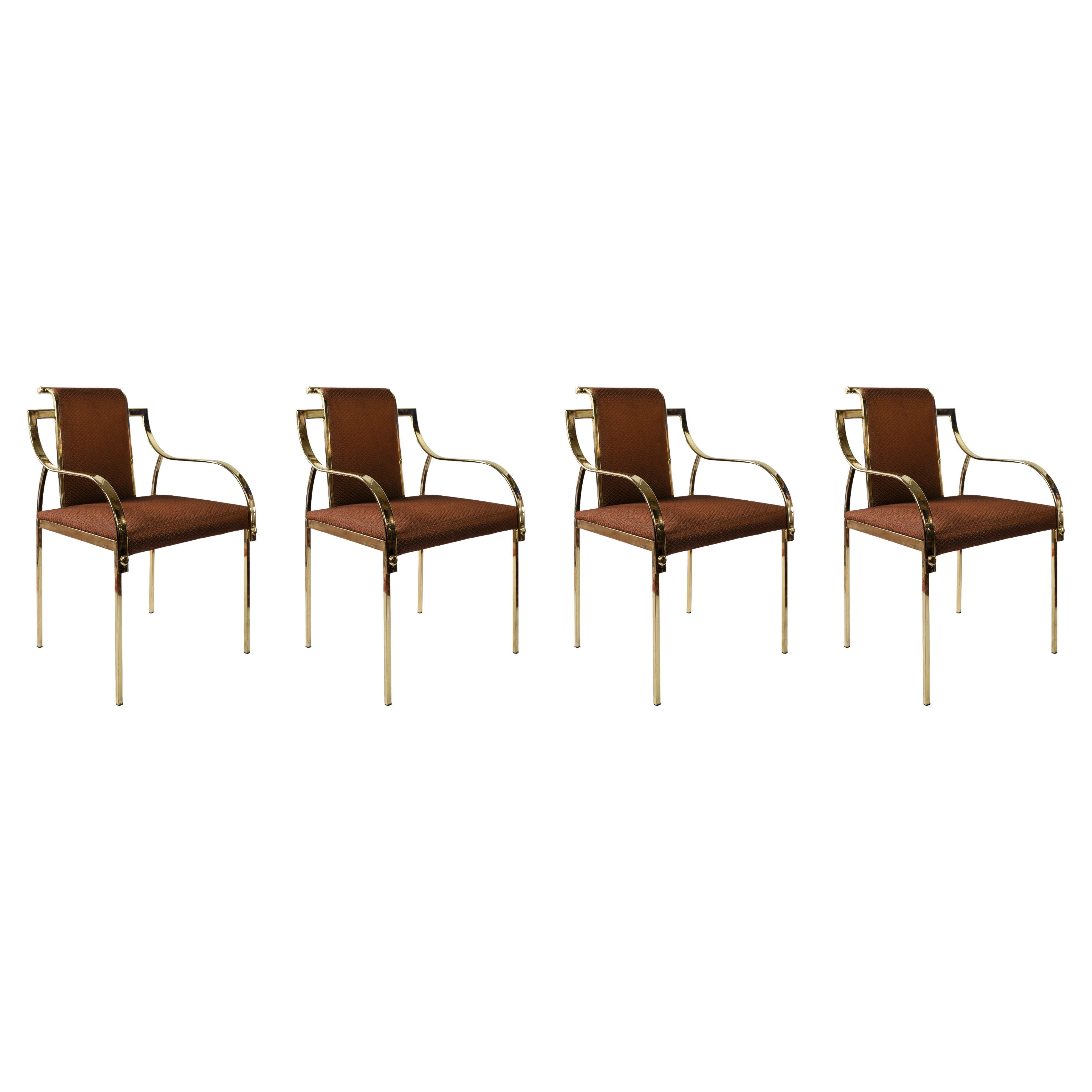 Set of 4 pcs. Mid-Century Italian Romeo Rega/Maison Jansen Style Dining Chairs