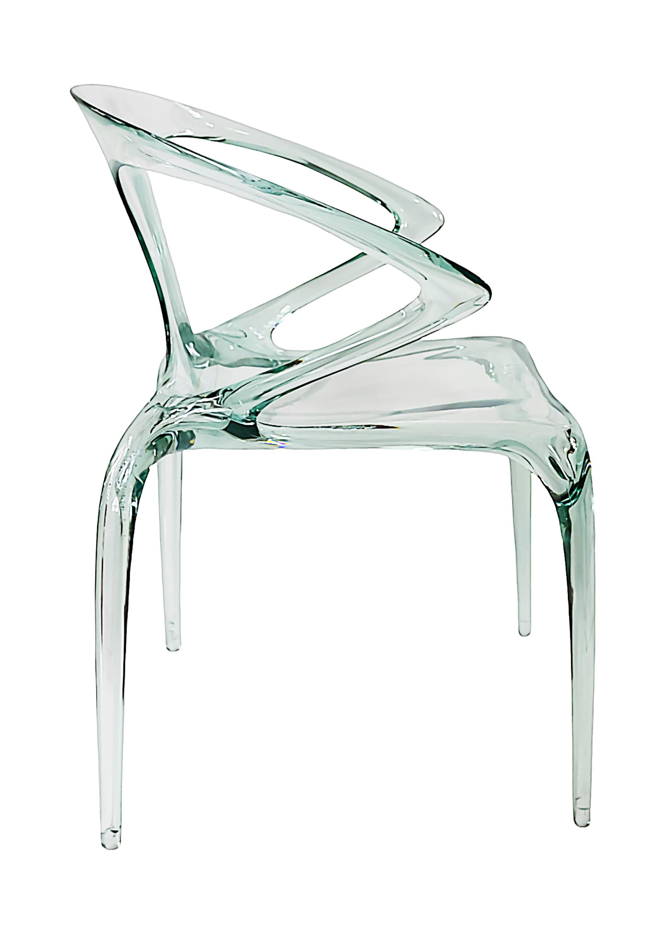 French Set of 4 Pcs. Plexiglass Song Wen Zhong AVA Dining Chairs for Roche Bobois