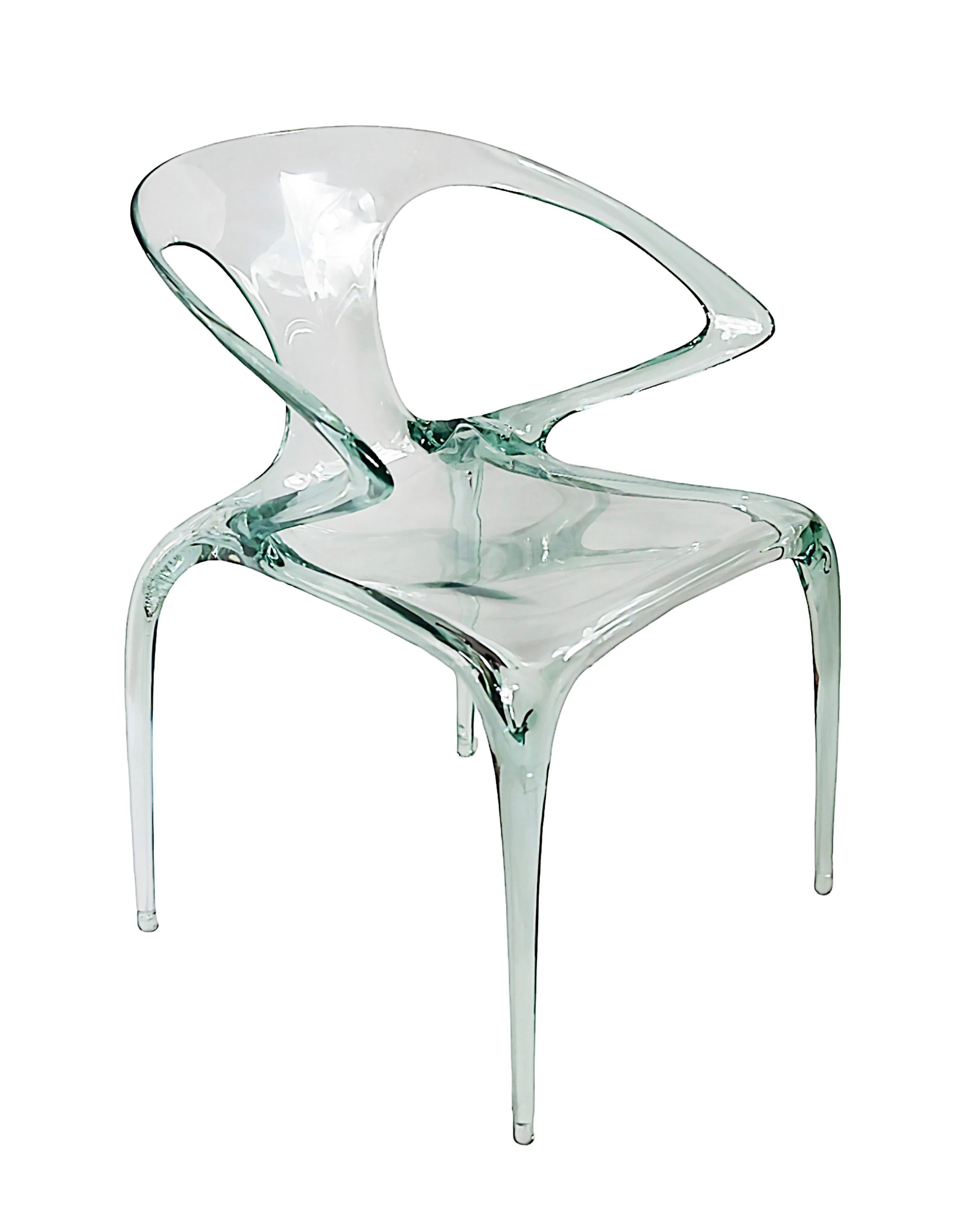 Set of 4 Pcs. Plexiglass Song Wen Zhong AVA Dining Chairs for Roche Bobois In Excellent Condition In Vilnius, LT