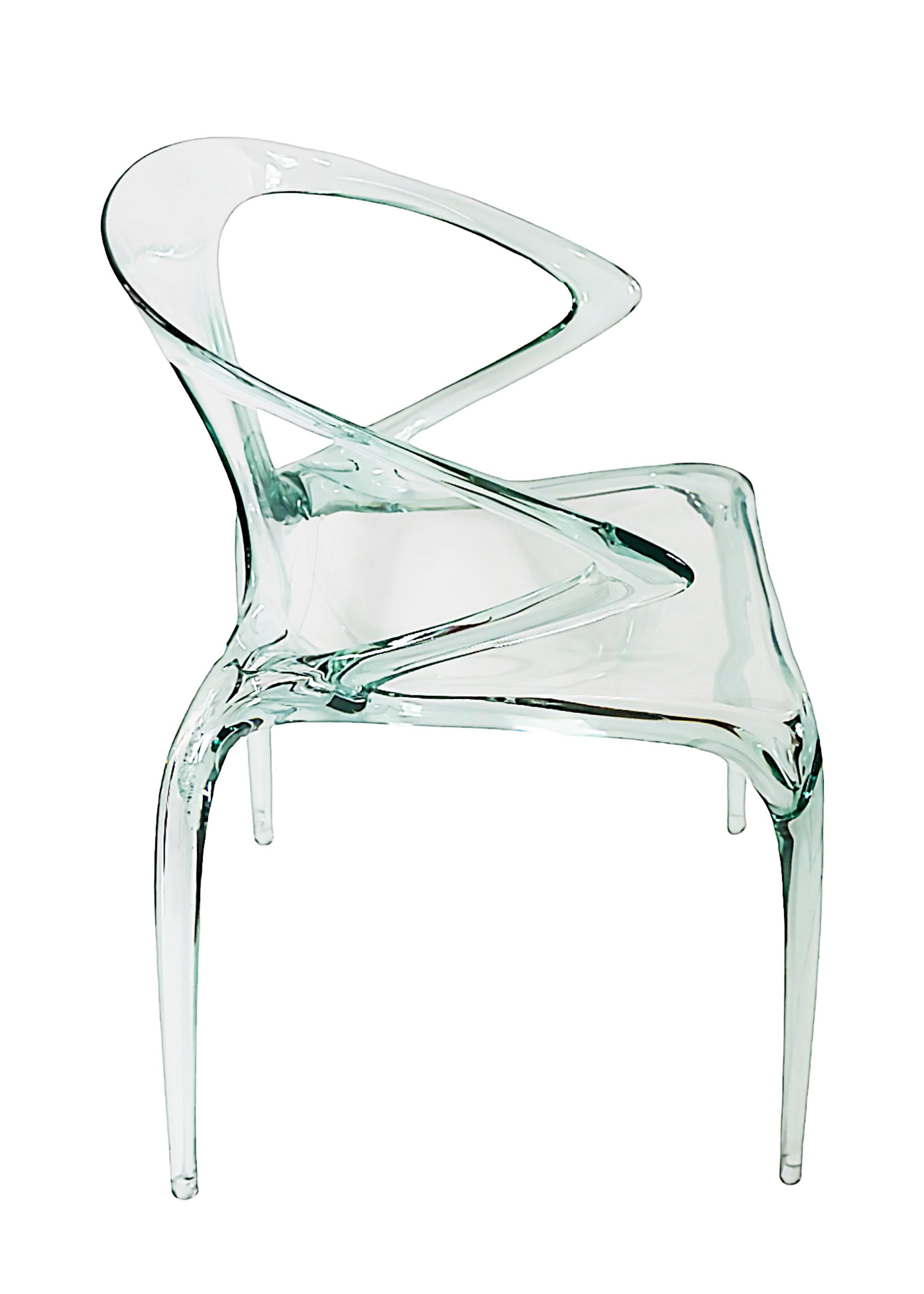 Contemporary Set of 4 Pcs. Plexiglass Song Wen Zhong AVA Dining Chairs for Roche Bobois