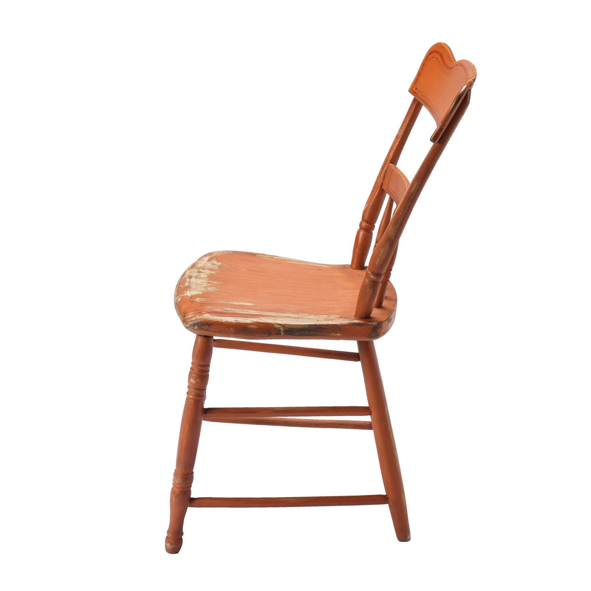 Ensemble de 4 chaises d'appoint Pennsylvanie à dossier demi-fuselé, C.I.C. 1840 État moyen - En vente à Kenilworth, IL