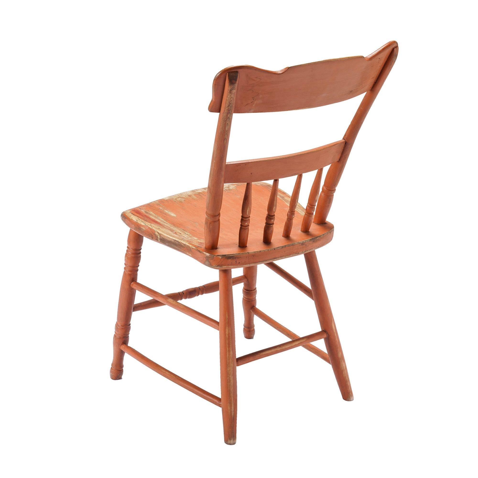 XIXe siècle Ensemble de 4 chaises d'appoint Pennsylvanie à dossier demi-fuselé, C.I.C. 1840 en vente