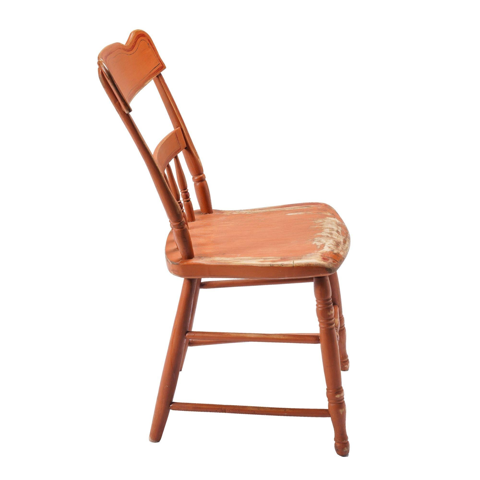 Ensemble de 4 chaises d'appoint Pennsylvanie à dossier demi-fuselé, C.I.C. 1840 en vente 2