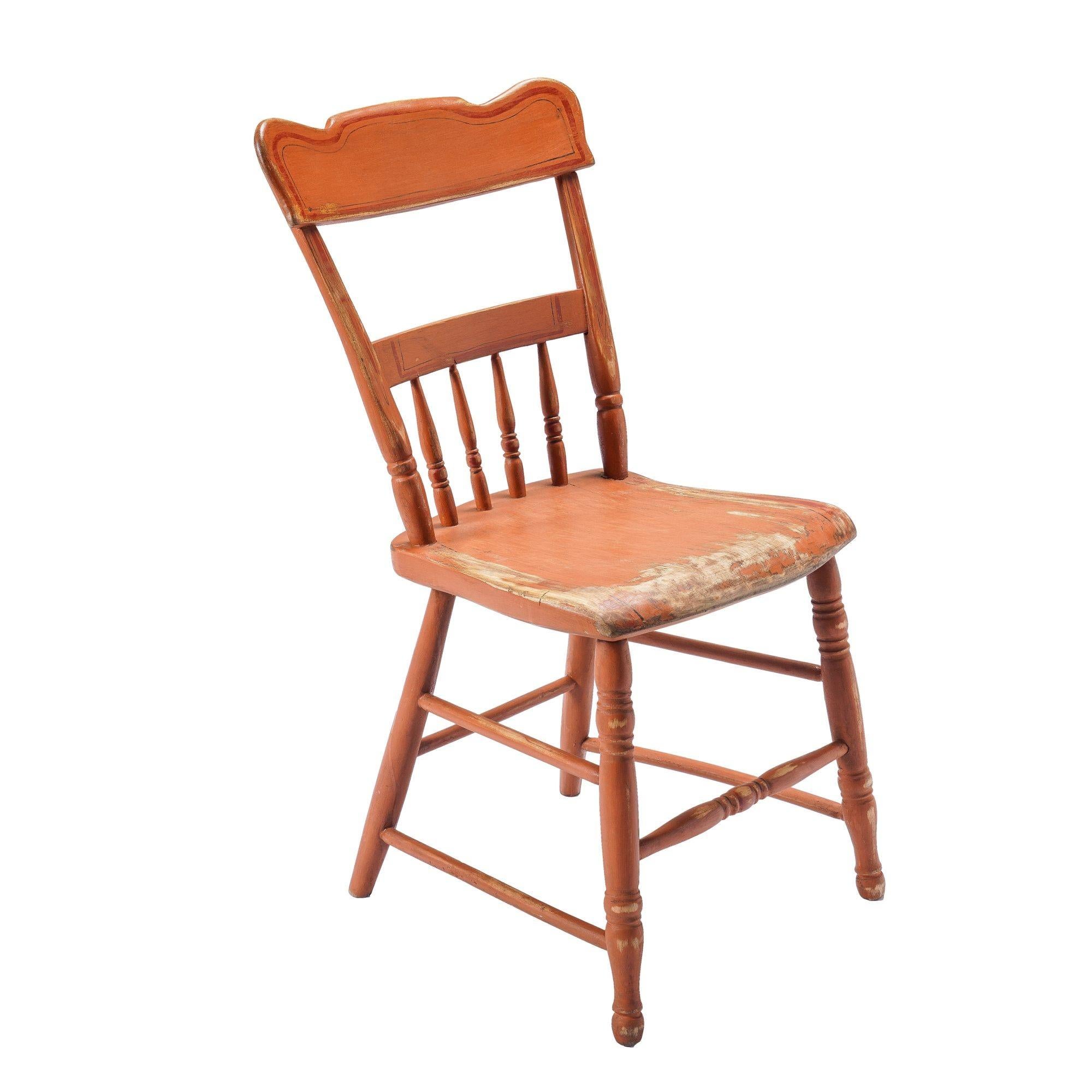 Ensemble de 4 chaises d'appoint Pennsylvanie à dossier demi-fuselé, C.I.C. 1840 en vente 3