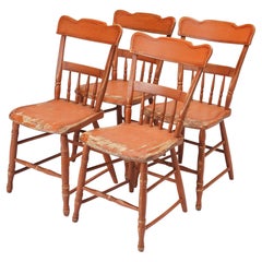 Ensemble de 4 chaises d'appoint Pennsylvanie à dossier demi-fuselé, C.I.C. 1840