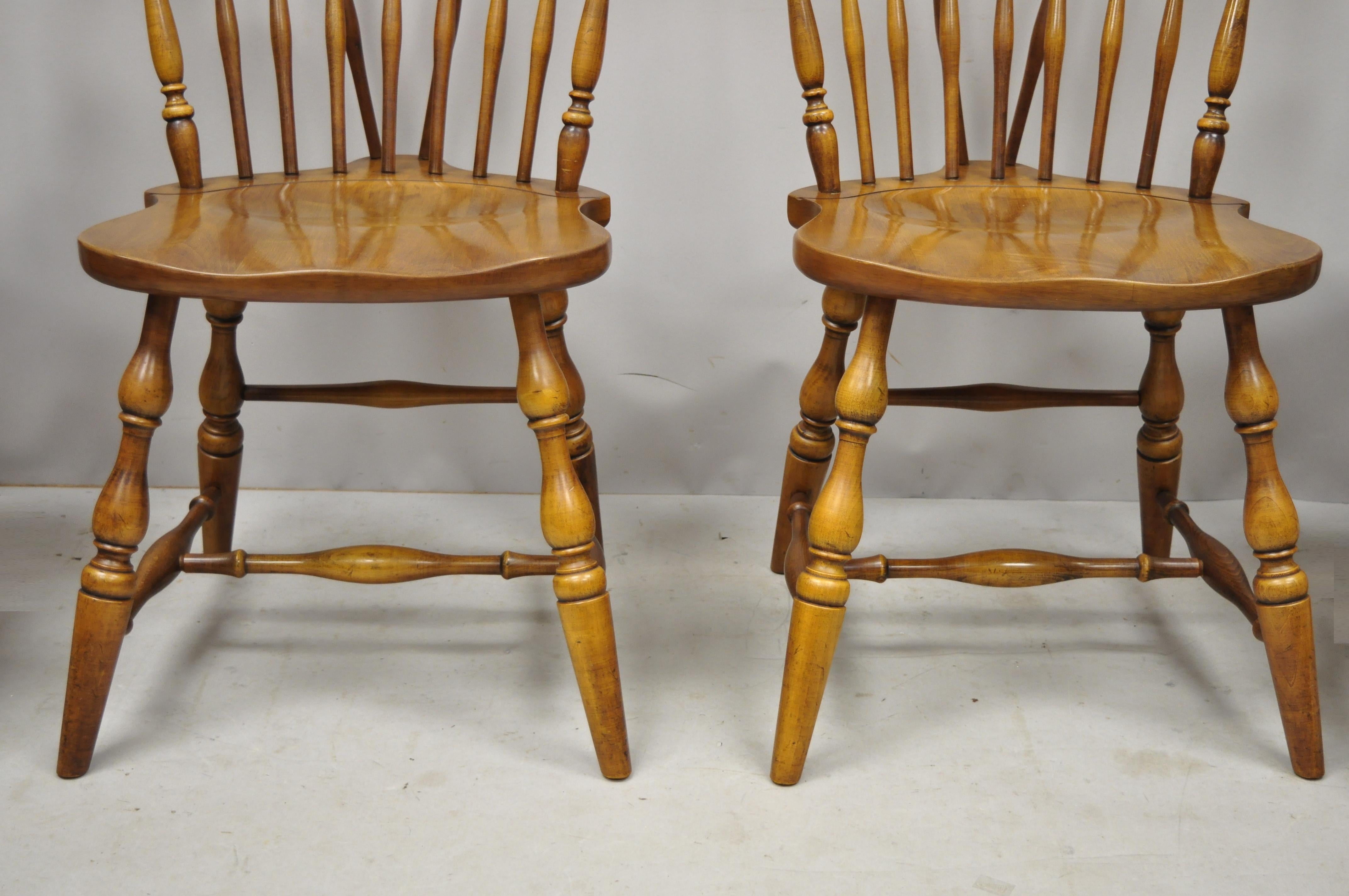 Set of 4 Pennsylvania House Rock Maple Wood Colonial Windsor Dining Chairs 2