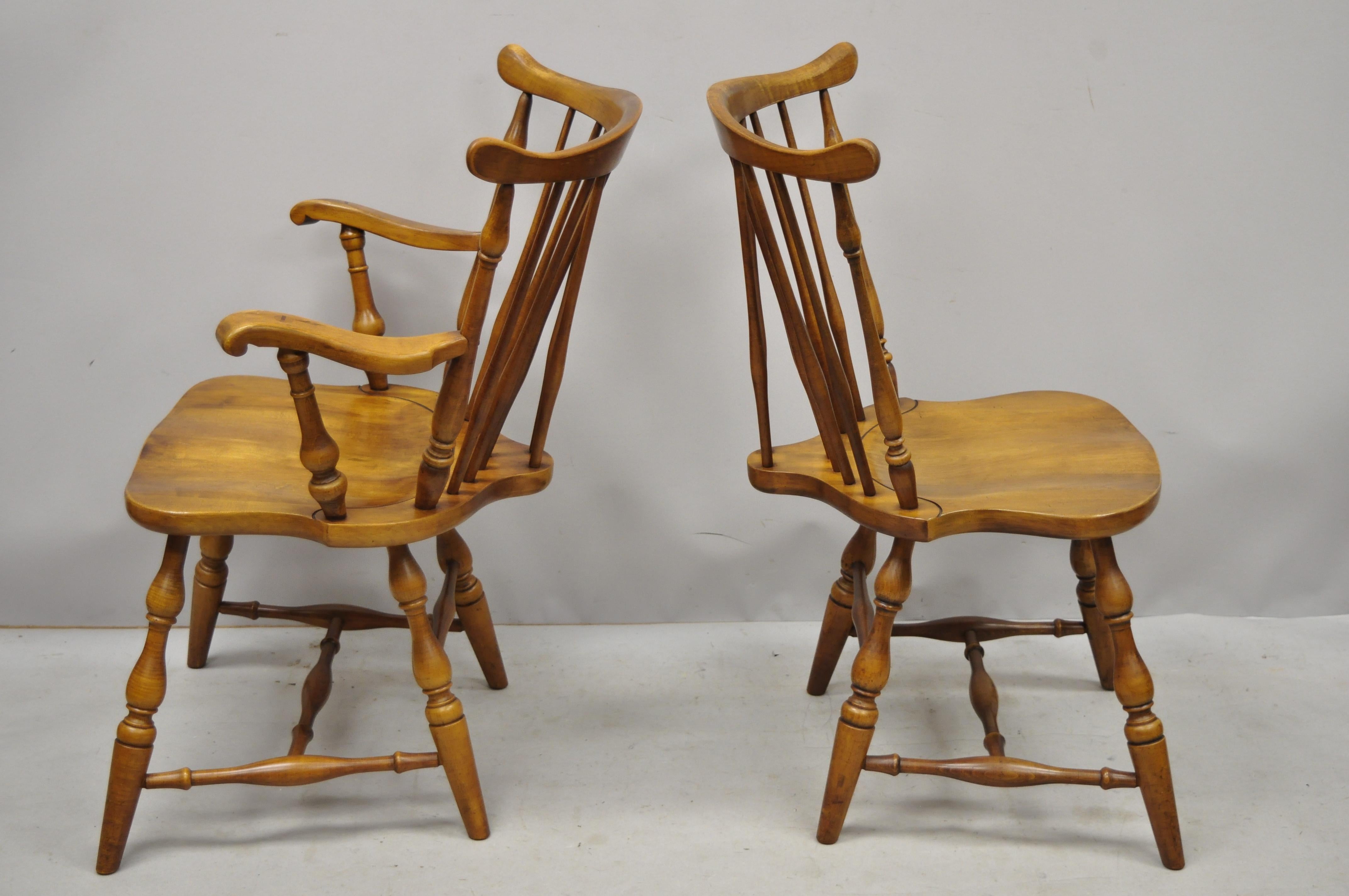 Set of 4 Pennsylvania House Rock Maple Wood Colonial Windsor Dining Chairs 3