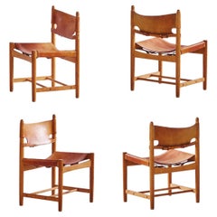 Set of 4 Perfect Patina Borge Mogensen "Spanish" Dining Chairs
