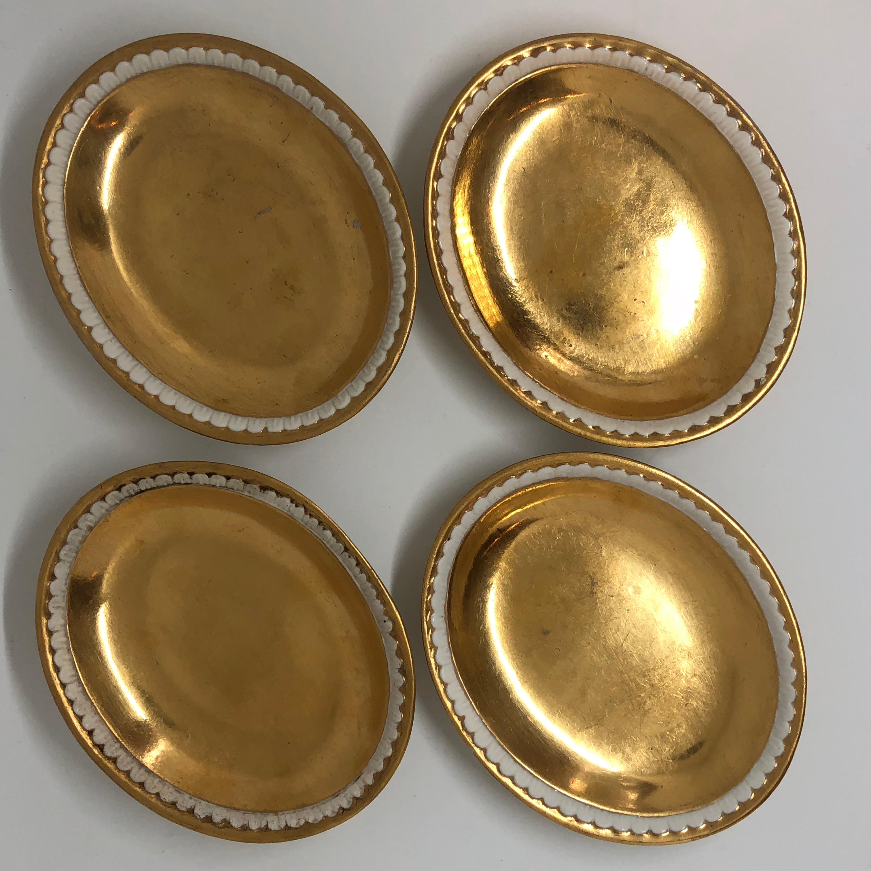 Two Pairs of Period Empire Bisque Porcelain And Gilt Swan Cups 7