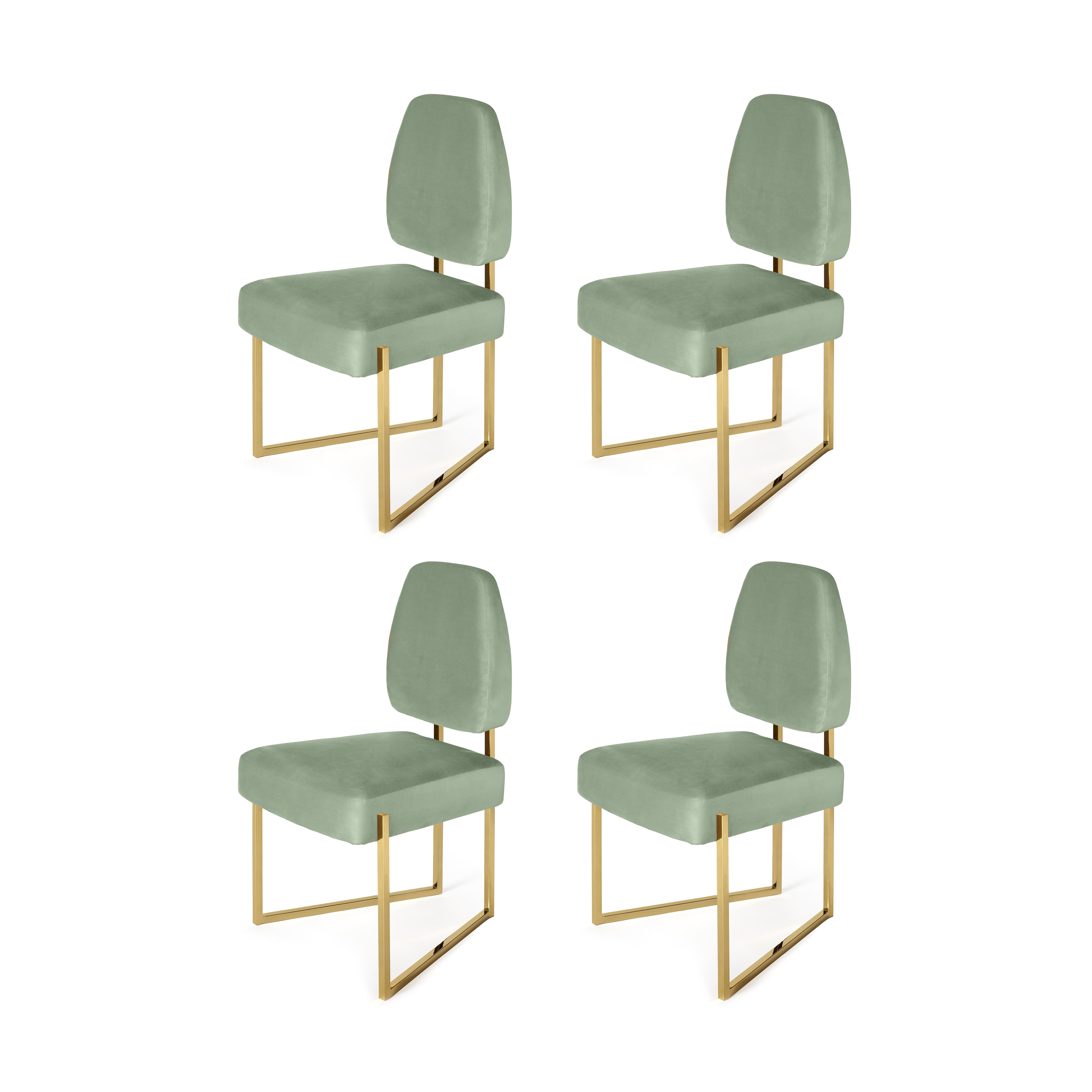 Set of 4 Perspective Dining Chair II by InsidherLand
Dimensions: D 58 x W 52 x H 96 cm.
Materials: stainless steel finished with golden bath, fabric InsidherLand Cotton Velvet Ref. 7046
10 kg.
Available in different fabrics.

Our perception of space