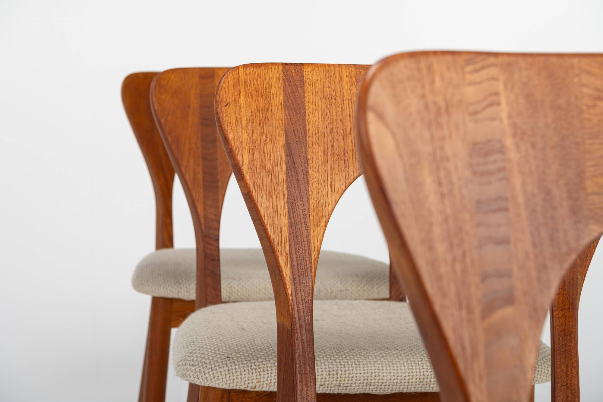 Danish Set of 4 'Peter' dining chairs by Niels Koefoed for Koefoed's Hornslet, Denmark