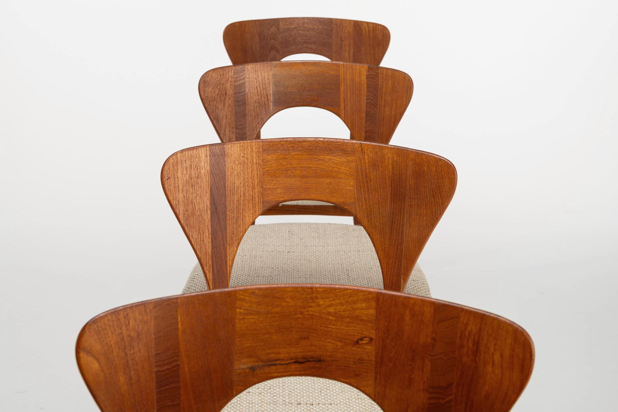 Set of 4 'Peter' dining chairs by Niels Koefoed for Koefoed's Hornslet, Denmark In Good Condition In Ranst, VAN